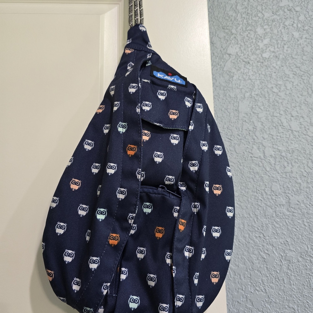 Kavu Navy Owl Print Crossbody Bag
